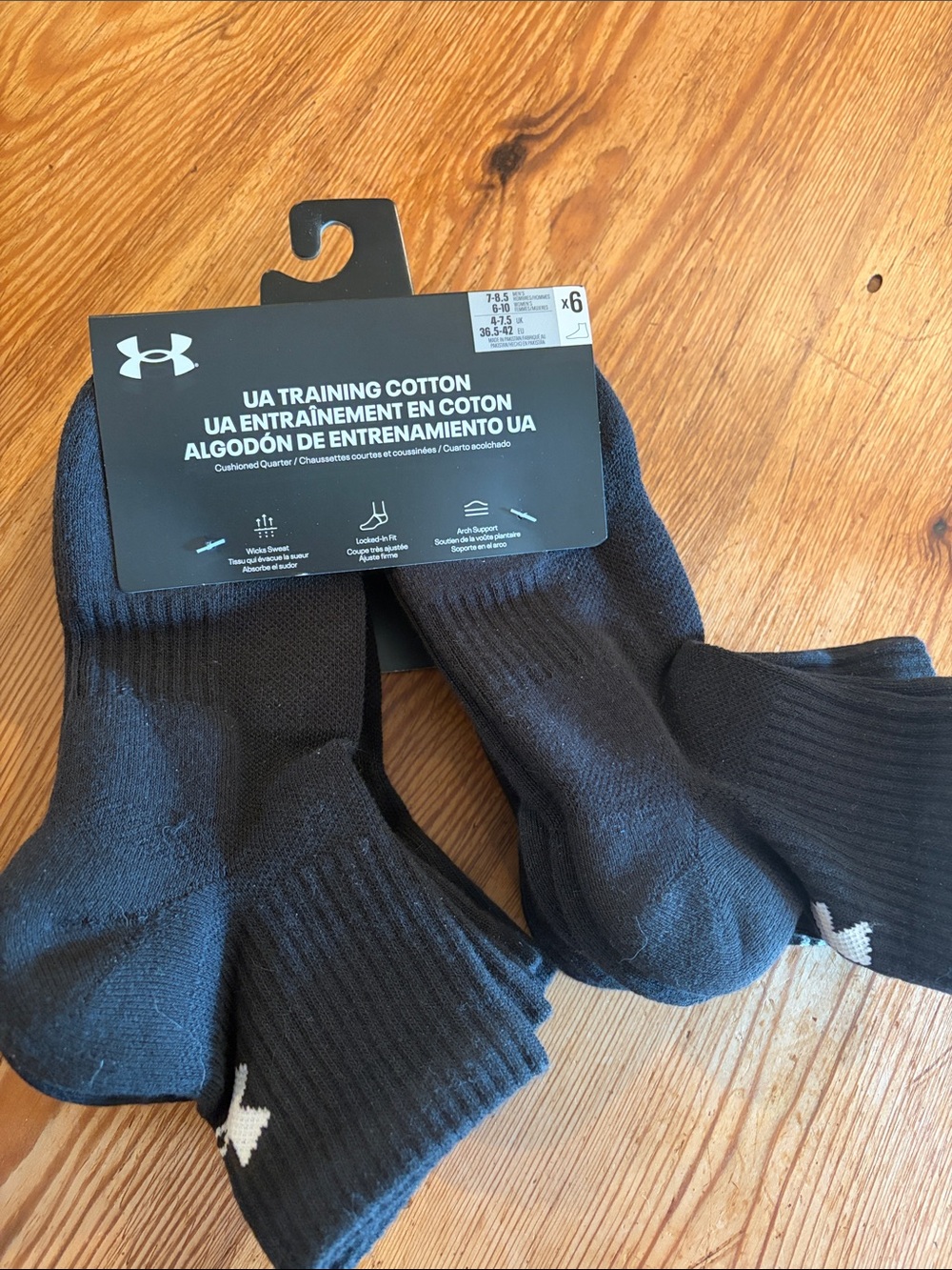 Under Armour Men’s Black Athletic Cotton Training Socks - Pack